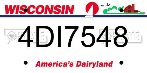 4DI7548 Wisconsin License Plate