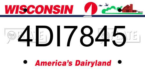 4DI7845 Wisconsin License Plate