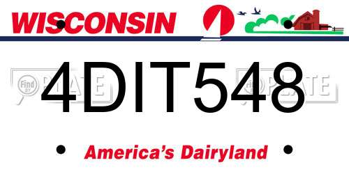 4DIT548 Wisconsin License Plate
