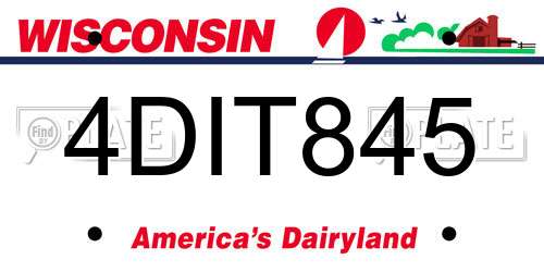 4DIT845 Wisconsin License Plate