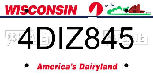 4DIZ845 Wisconsin License Plate