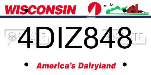 4DIZ848 Wisconsin License Plate