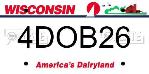 4DOB26 Wisconsin License Plate