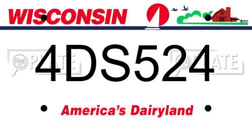 4DS524 Wisconsin License Plate