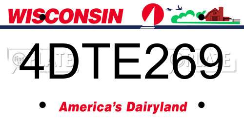 4DTE269 Wisconsin License Plate