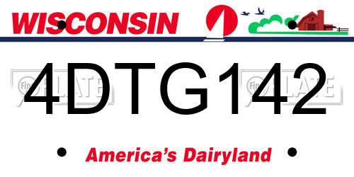 4DTG142 Wisconsin License Plate