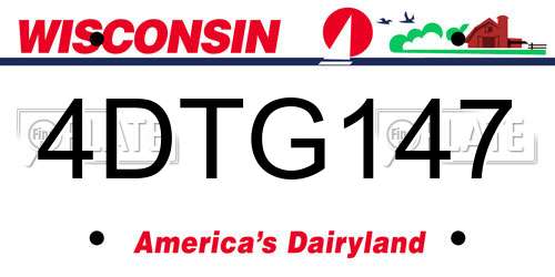 4DTG147 Wisconsin License Plate