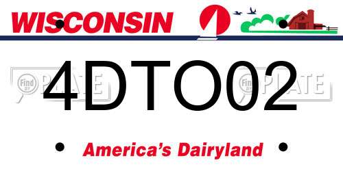 4DTO02 Wisconsin License Plate