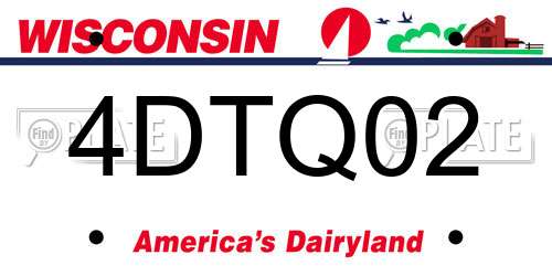 4DTQ02 Wisconsin License Plate