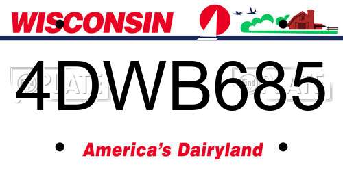 4DWB685 Wisconsin License Plate