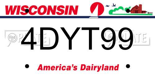 4DYT99 Wisconsin License Plate