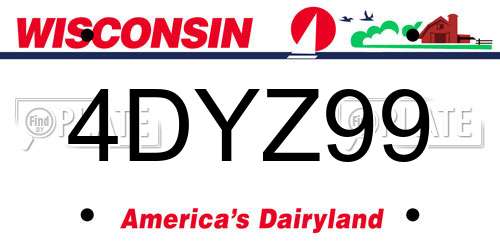 4DYZ99 Wisconsin License Plate