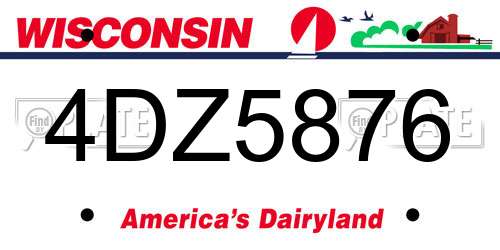 4DZ5876 Wisconsin License Plate