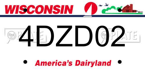 4DZD02 Wisconsin License Plate
