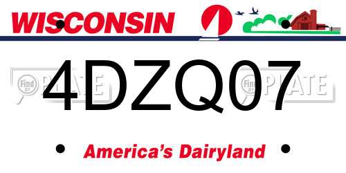 4DZQ07 Wisconsin License Plate