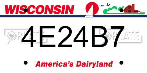 4E24B7 Wisconsin License Plate