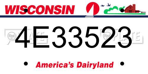 4E33523 Wisconsin License Plate