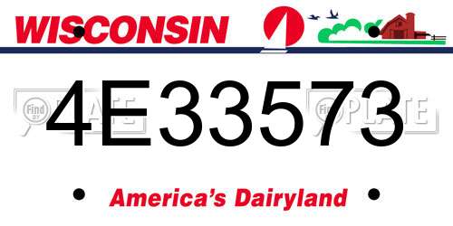 4E33573 Wisconsin License Plate