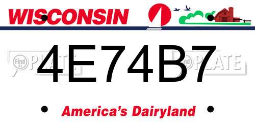 4E74B7 Wisconsin License Plate