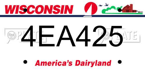 4EA425 Wisconsin License Plate