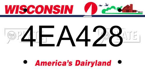 4EA428 Wisconsin License Plate