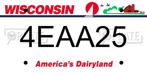 4EAA25 Wisconsin License Plate