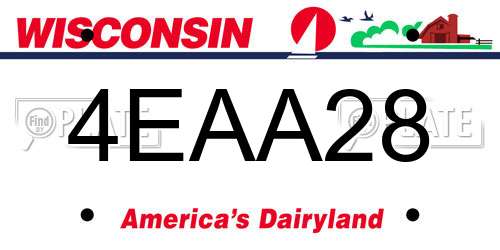 4EAA28 Wisconsin License Plate