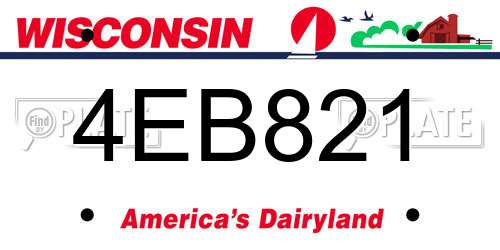 4EB821 Wisconsin License Plate
