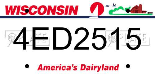 4ED2515 Wisconsin License Plate