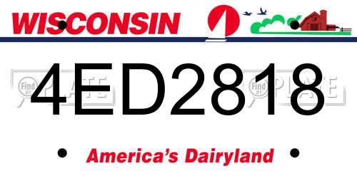 4ED2818 Wisconsin License Plate