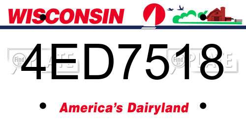 4ED7518 Wisconsin License Plate