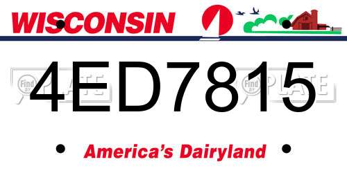 4ED7815 Wisconsin License Plate