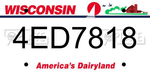 4ED7818 Wisconsin License Plate