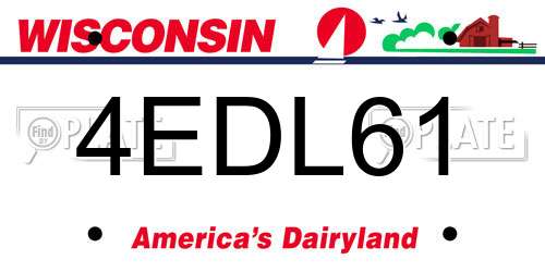 4EDL61 Wisconsin License Plate