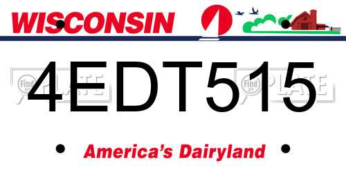 4EDT515 Wisconsin License Plate