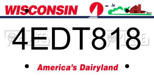 4EDT818 Wisconsin License Plate