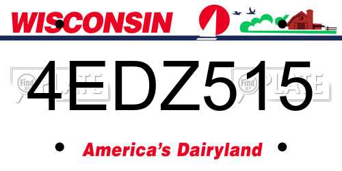4EDZ515 Wisconsin License Plate