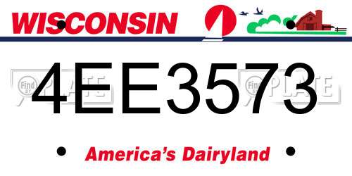 4EE3573 Wisconsin License Plate