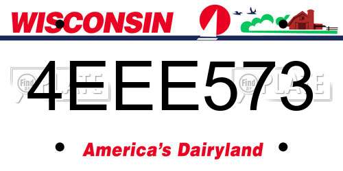 4EEE573 Wisconsin License Plate