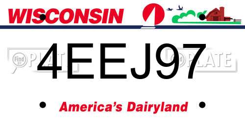 4EEJ97 Wisconsin License Plate