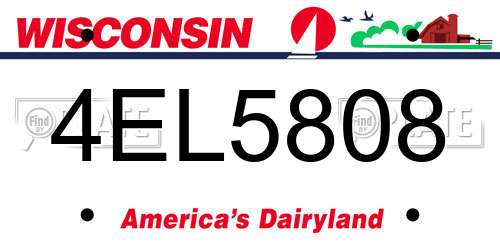 4EL5808 Wisconsin License Plate