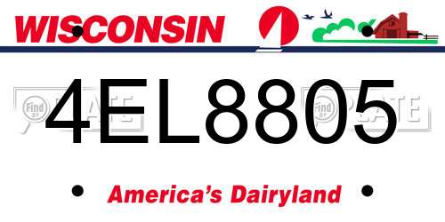 4EL8805 Wisconsin License Plate
