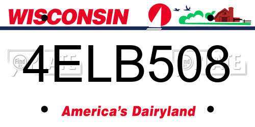 4ELB508 Wisconsin License Plate