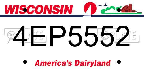 4EP5552 Wisconsin License Plate