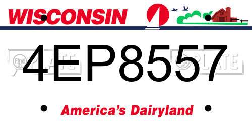 4EP8557 Wisconsin License Plate