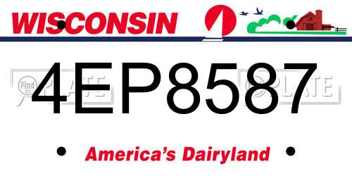 4EP8587 Wisconsin License Plate