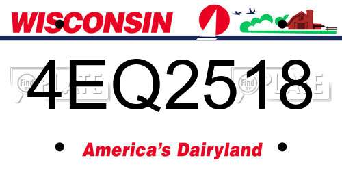 4EQ2518 Wisconsin License Plate