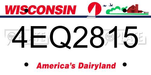 4EQ2815 Wisconsin License Plate