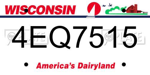 4EQ7515 Wisconsin License Plate