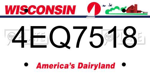 4EQ7518 Wisconsin License Plate
